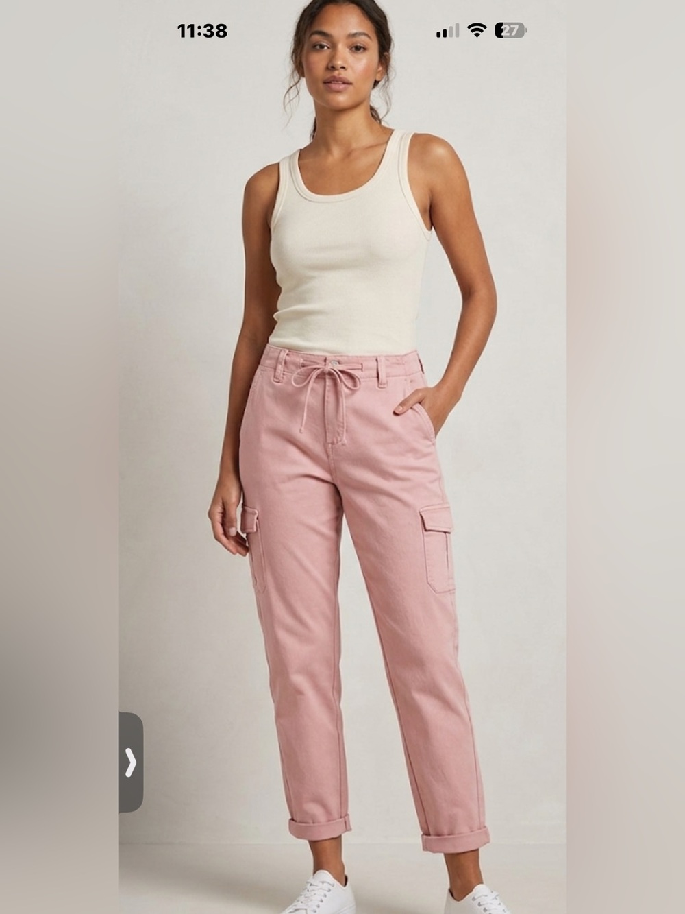 PAIGE Rose Pink High-Rise Christy Cargo pants NWT